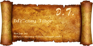 Décsey Tibor névjegykártya