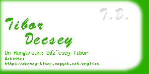 tibor decsey business card